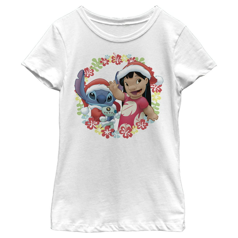 Girl's Lilo & Stitch Gift For Santa Graphic Tee
