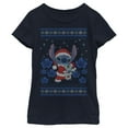 thumbnail image 1 of Girl's Lilo & Stitch Christmas with Scrump  Graphic Tee Navy Blue X Small, 1 of 4