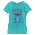 thumbnail image 1 of Girl's Lilo & Stitch Collegiate Weekend Vibes  Graphic Tee Tahiti Blue Large, 1 of 4