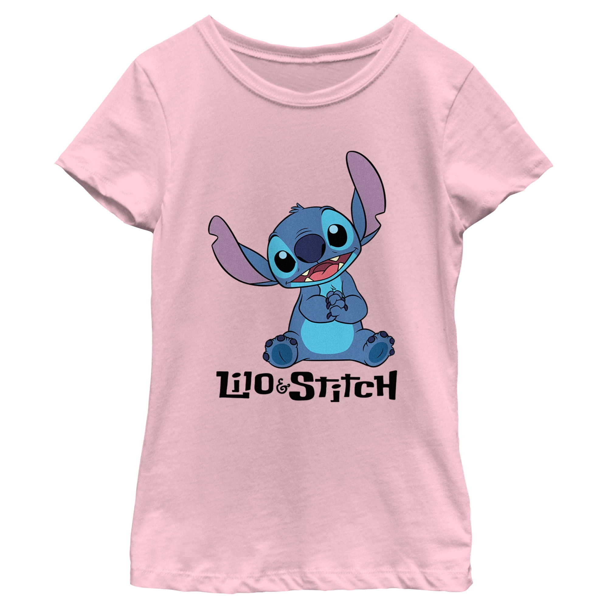 Girl's Lilo & Stitch Cute Logo Graphic Tee Light Pink Medium