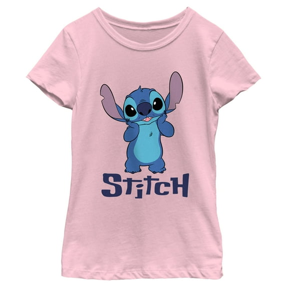 Girl's Lilo & Stitch Cute Portrait Stitch Graphic Tee Light Pink X Small