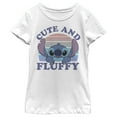 thumbnail image 1 of Girl's Lilo & Stitch Cute and Fluffy  Graphic Tee White X Small, 1 of 4