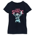 thumbnail image 1 of Girl's Lilo & Stitch Distressed I Need Space  Graphic Tee Navy Blue X Large, 1 of 4
