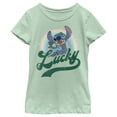 thumbnail image 1 of Girl's Lilo & Stitch Distressed Lucky Wink  Graphic Tee Mint Medium, 1 of 4