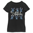 thumbnail image 1 of Girl's Lilo & Stitch Distressed Poses  Graphic Tee Black Medium, 1 of 4
