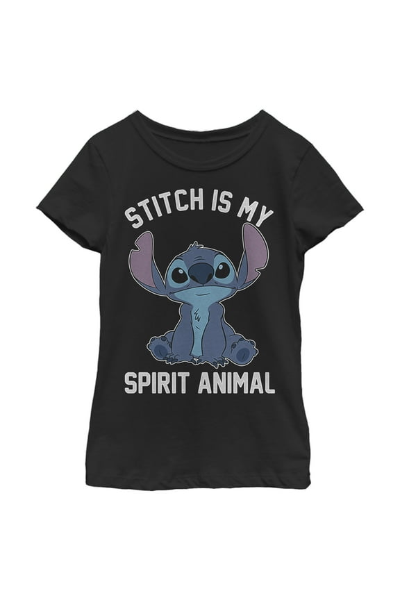 Girl's Lilo & Stitch Experiment 626 Spirit Animal Graphic Tee Black Large