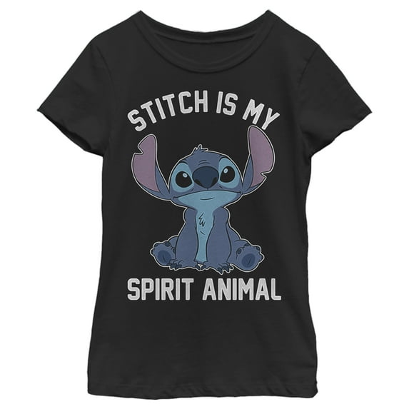 Girl's Lilo & Stitch Experiment 626 Spirit Animal Graphic Tee Black X Large