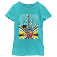 thumbnail image 1 of Girl's Lilo & Stitch Friends on Bike Poster Graphic Tee Tahiti Blue Large, 1 of 4