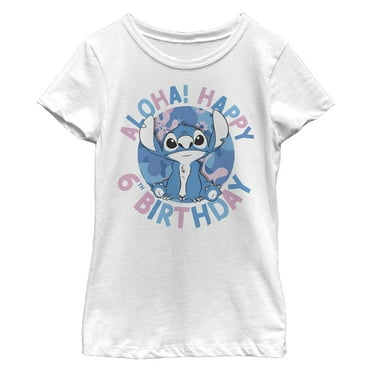 Girl's Lilo & Stitch Happy 6th Birthday  Graphic T-Shirt