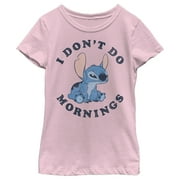 Girls Lilo & Stitch I Dont Do Mornings Graphic Tee,