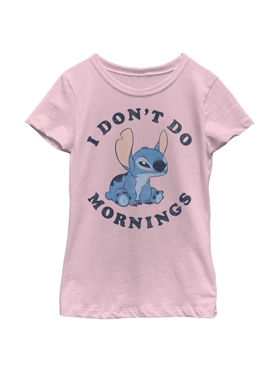 Girl's Lilo & Stitch I Don't Do Mornings Graphic Tee,