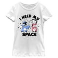 thumbnail image 1 of Girl's Lilo & Stitch I Need My Space  Graphic Tee White Small, 1 of 4