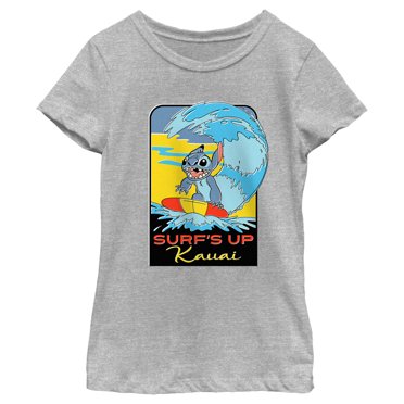 Girl's Lilo & Stitch Kauai Surf's Up  Graphic Tee Athletic Heather Small