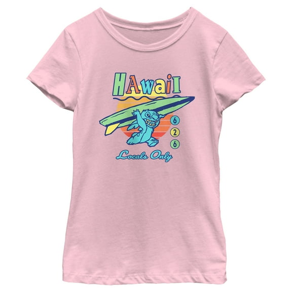 Girl's Lilo & Stitch Locals Only Experiment 626 Graphic Tee Light Pink Medium