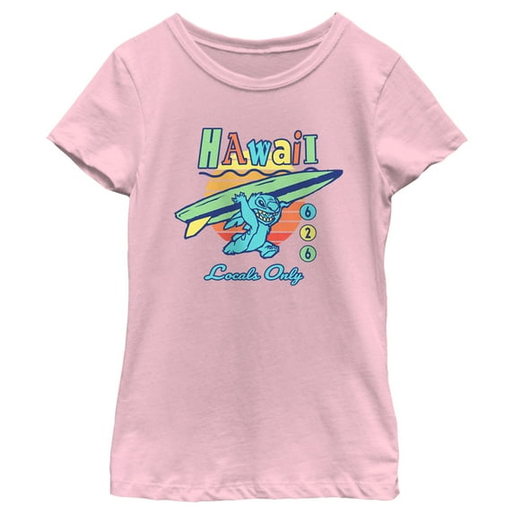 Girl's Lilo & Stitch Locals Only Experiment 626 Graphic Tee Light Pink X Large