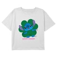 thumbnail image 1 of Girl's Lilo & Stitch Lucky Charm Clover Graphic Cropped T-Shirt, 1 of 3