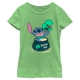 thumbnail image 1 of Girl's Lilo & Stitch Lucky Me Leprechaun Stitch  Graphic Tee Green Apple X Large, 1 of 4