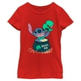 thumbnail image 1 of Girl's Lilo & Stitch Lucky Me Leprechaun Stitch  Graphic Tee Red Large, 1 of 5