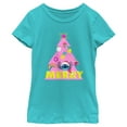 thumbnail image 1 of Girl's Lilo & Stitch Merry Christmas Tree Graphic Tee Tahiti Blue Small, 1 of 4