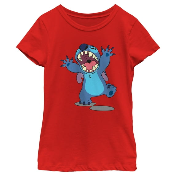 Girl's Lilo & Stitch Monster Stitch Graphic Tee Red Large