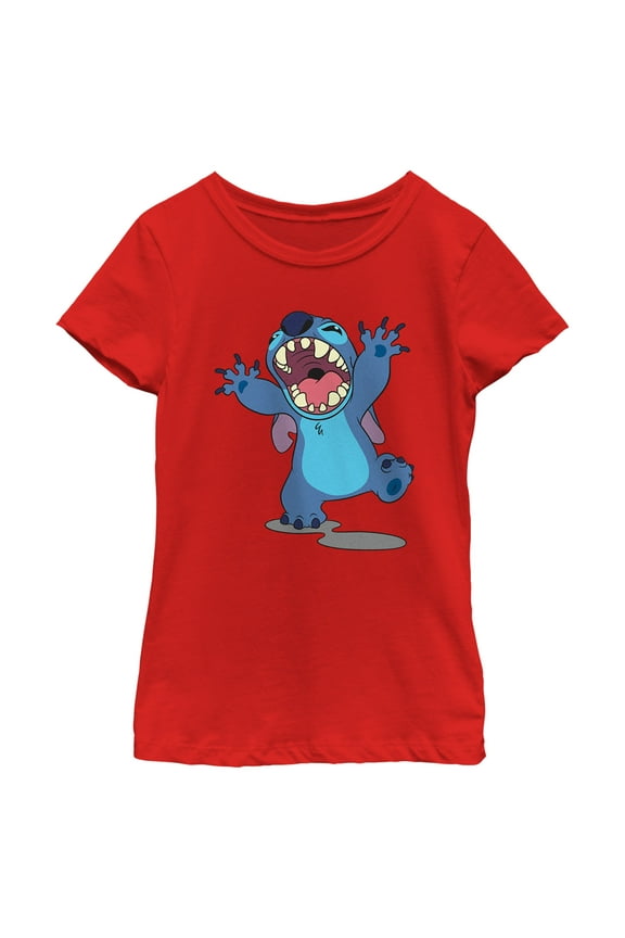 Girl's Lilo & Stitch Monster Stitch  Graphic Tee Red Small