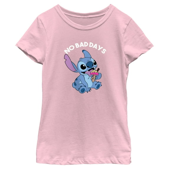 Girl's Lilo & Stitch No Bad Days Graphic Tee Light Pink Small