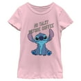 thumbnail image 1 of Girl's Lilo & Stitch No Talky Before Coffee  Graphic Tee Light Pink X Small, 1 of 4