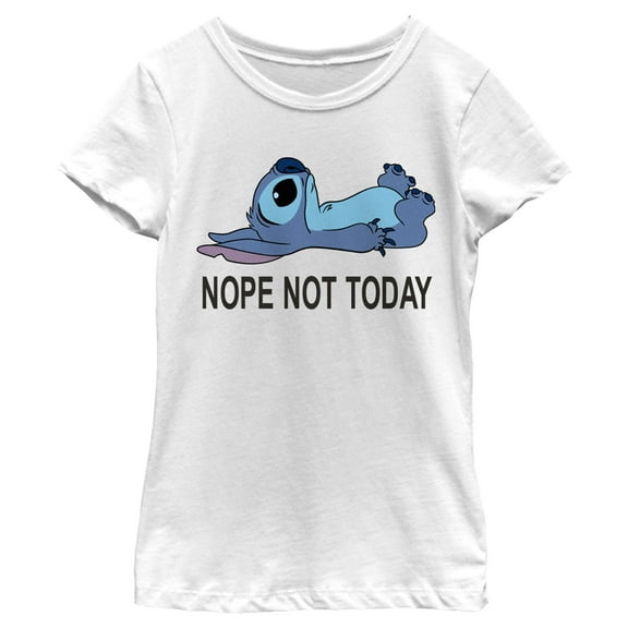 Girl's Lilo & Stitch Nope Not Today Graphic Tee White X Large