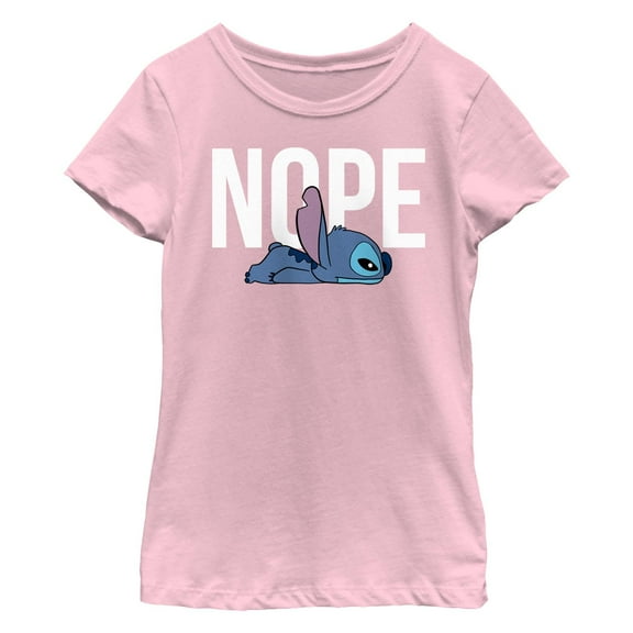 Girl's Lilo & Stitch Nope Tired Pose  Graphic T-Shirt