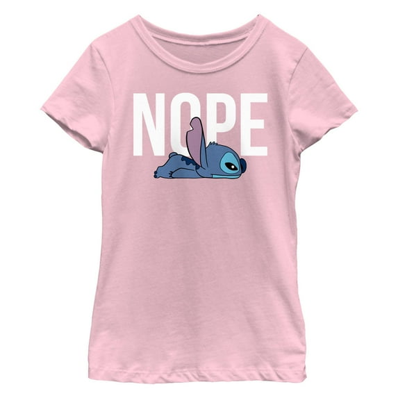 Girl's Lilo & Stitch Nope Tired Pose Graphic T-Shirt