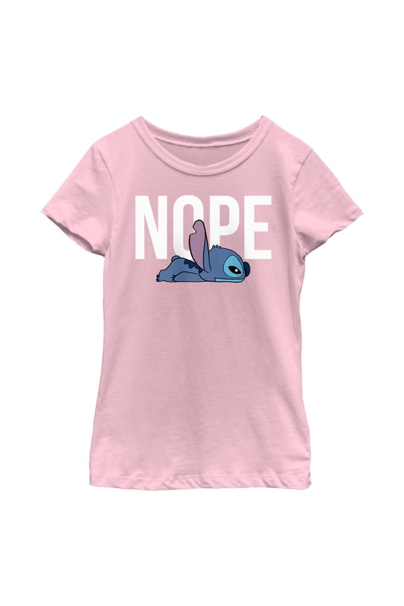 Girl's Lilo & Stitch Nope Tired Pose Graphic T-Shirt