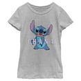 thumbnail image 1 of Girl's Lilo & Stitch Ohana Happy Stitch  Graphic Tee Athletic Heather Small, 1 of 5