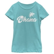 Girl's Lilo & Stitch Ohana Silhouette  Graphic Tee Tahiti Blue X Large