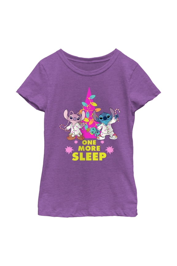 Girl's Lilo & Stitch One More Sleep Graphic Tee Purple Berry X Large