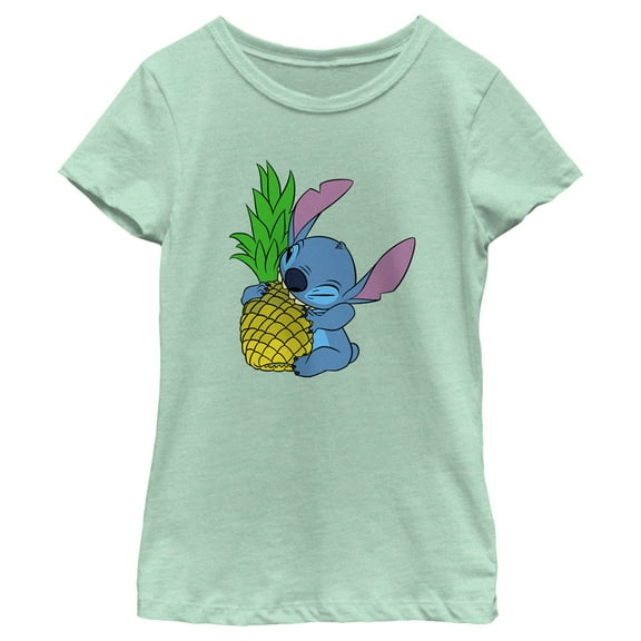Girl's Lilo & Stitch Pineapple Lover Stitch Graphic Tee Mint Large