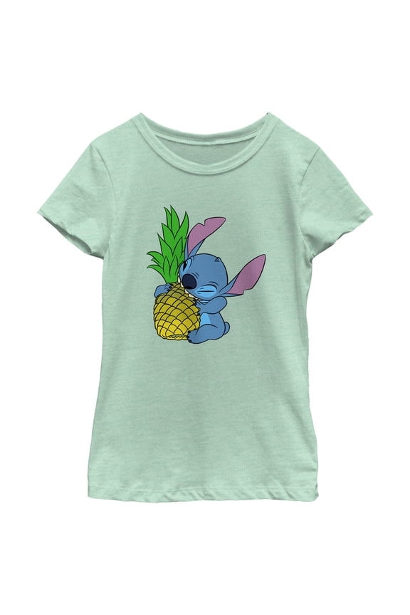 Girl's Lilo & Stitch Pineapple Lover Stitch Graphic Tee Mint X Small