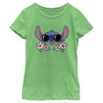 thumbnail image 1 of Girl's Lilo & Stitch Red Sunglasses Stitch  Graphic Tee Green Apple Small, 1 of 4