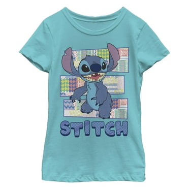 Girl's Lilo & Stitch Retro Pattern Panels  Graphic T-Shirt