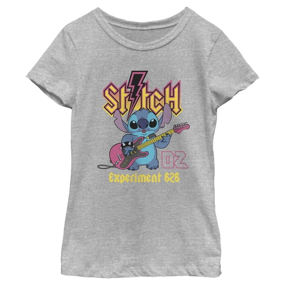 Girl's Lilo & Stitch Rocker Experiment 626 Graphic Tee Athletic Heather X Large