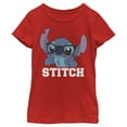 thumbnail image 1 of Girl's Lilo & Stitch Silly Black Glasses  Graphic Tee Red Medium, 1 of 5