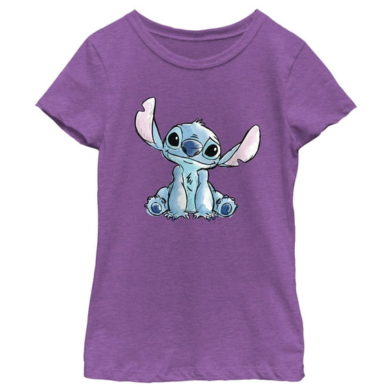 Girl's Lilo & Stitch Sketch Stitch Graphic Tee Purple Berry X Large