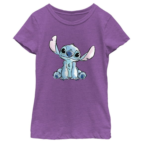Girl's Lilo & Stitch Sketch Stitch  Graphic Tee Purple Berry X Small