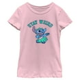 thumbnail image 1 of Girl's Lilo & Stitch Stay Weird Hula Dance  Graphic Tee Light Pink Large, 1 of 4