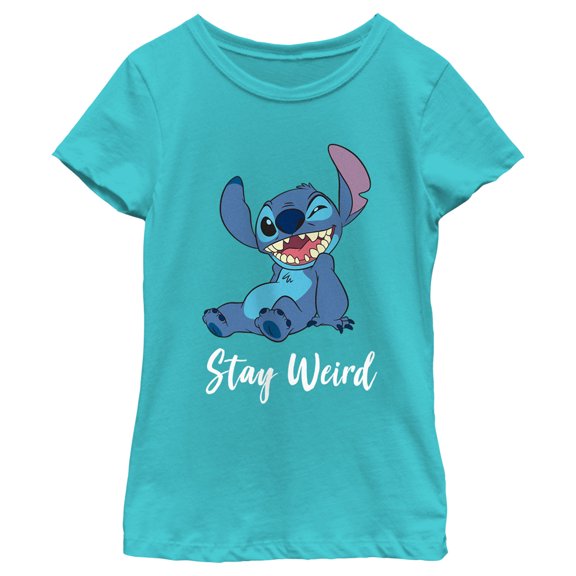 Girl's Lilo & Stitch Stay Weird Stitch Graphic Tee Tahiti Blue X Large