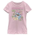 thumbnail image 1 of Girl's Lilo & Stitch Surfing Stitch Graphic Tee Light Pink Medium, 1 of 4