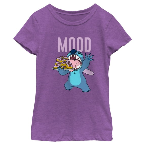 Girl's Lilo & Stitch Sweet Tooth Stitch Graphic Tee Purple Berry X Large