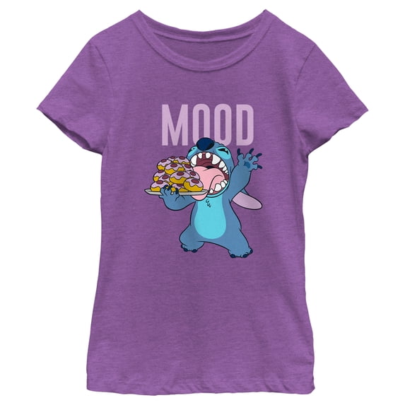 Girl's Lilo & Stitch Sweet Tooth Stitch Graphic Tee Purple Berry X Small