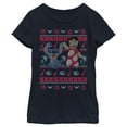 thumbnail image 1 of Girl's Lilo & Stitch Tropical Ugly Sweater Graphic Tee Navy Blue Large, 1 of 4