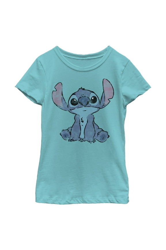 Watercolor Stitch Graphic Tee for Girls,