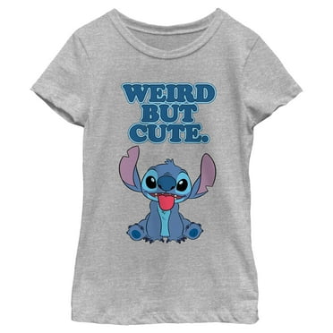 Girl's Lilo & Stitch Weird but Cute  Graphic Tee Athletic Heather X Large